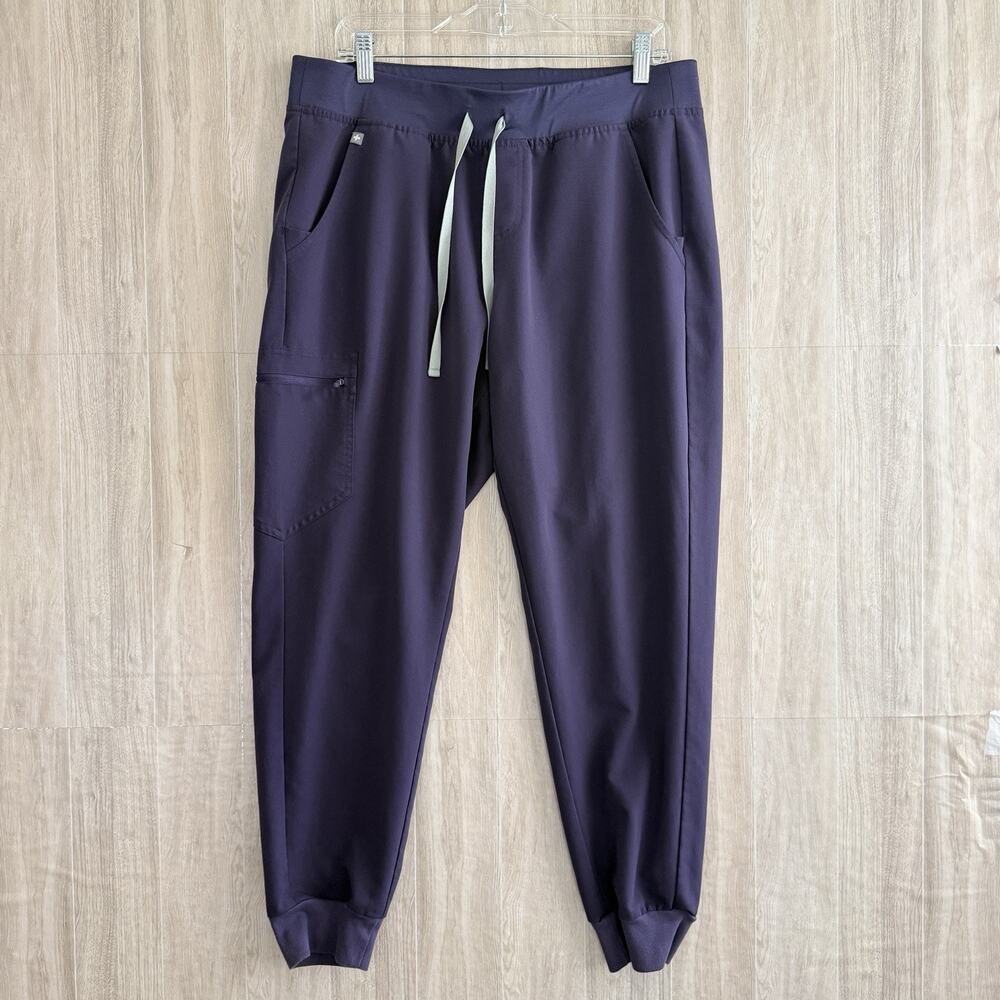 FIGS Zamora High Waist Jogger Scrub Pants Women's Large Purple Pockets Medical